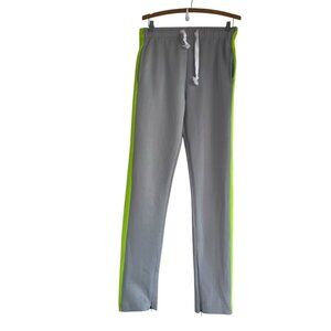 Weiv Los Angeles Track Pants Men's M Gray Green Side Striped Ankle Zip